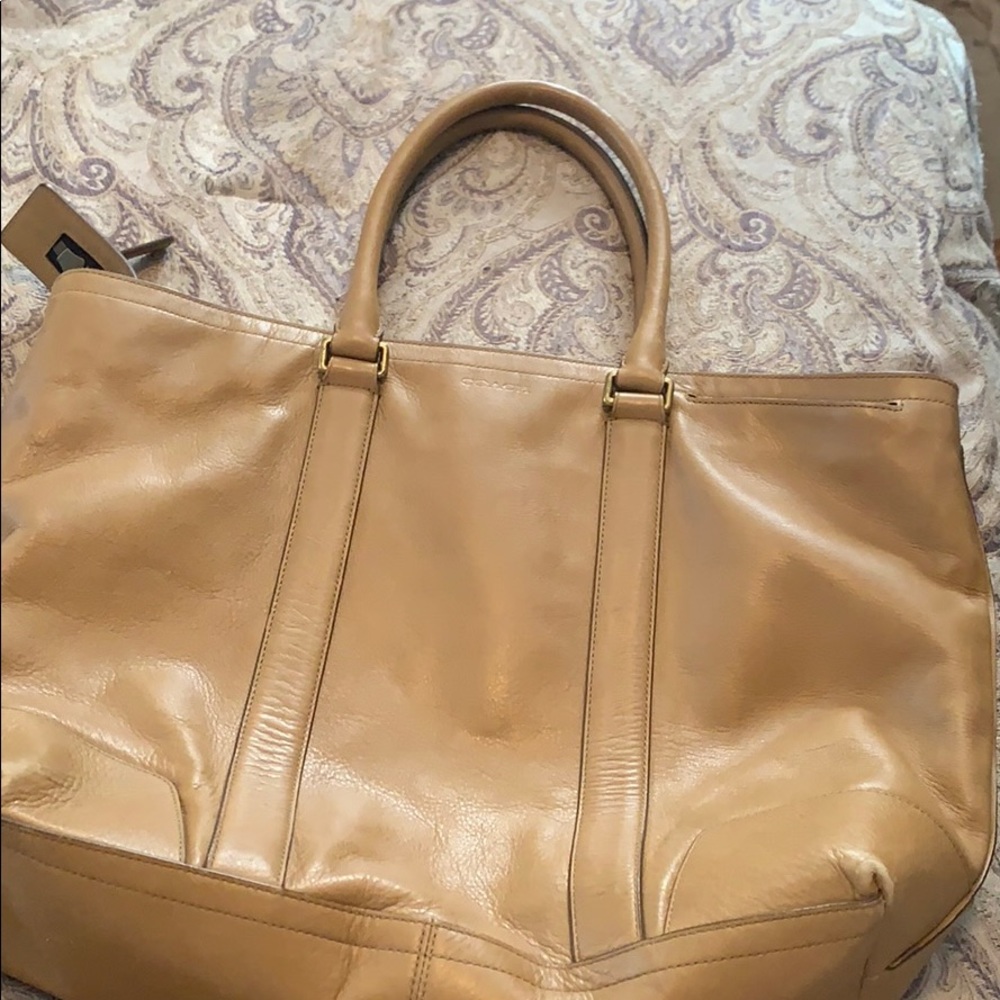 Tan coach purse